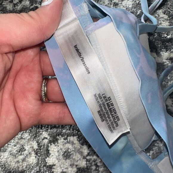 PINK VS Bonded (XS) Blue//Pink Tie Dye Strappy Bralette Triangle Bra - Picture 6 of 6